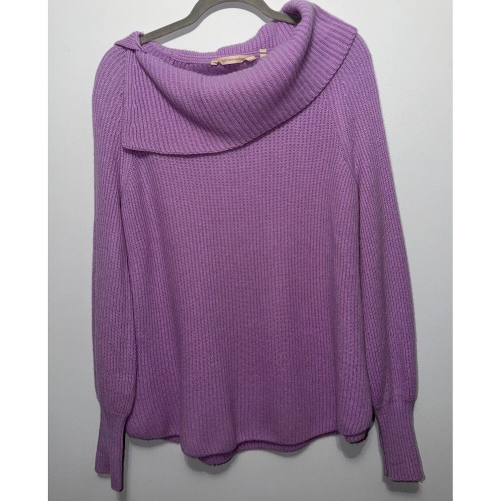 Soft Surroundings Cashmere Sweater Womens Medium Split Cowl Neck Luxury Cozy